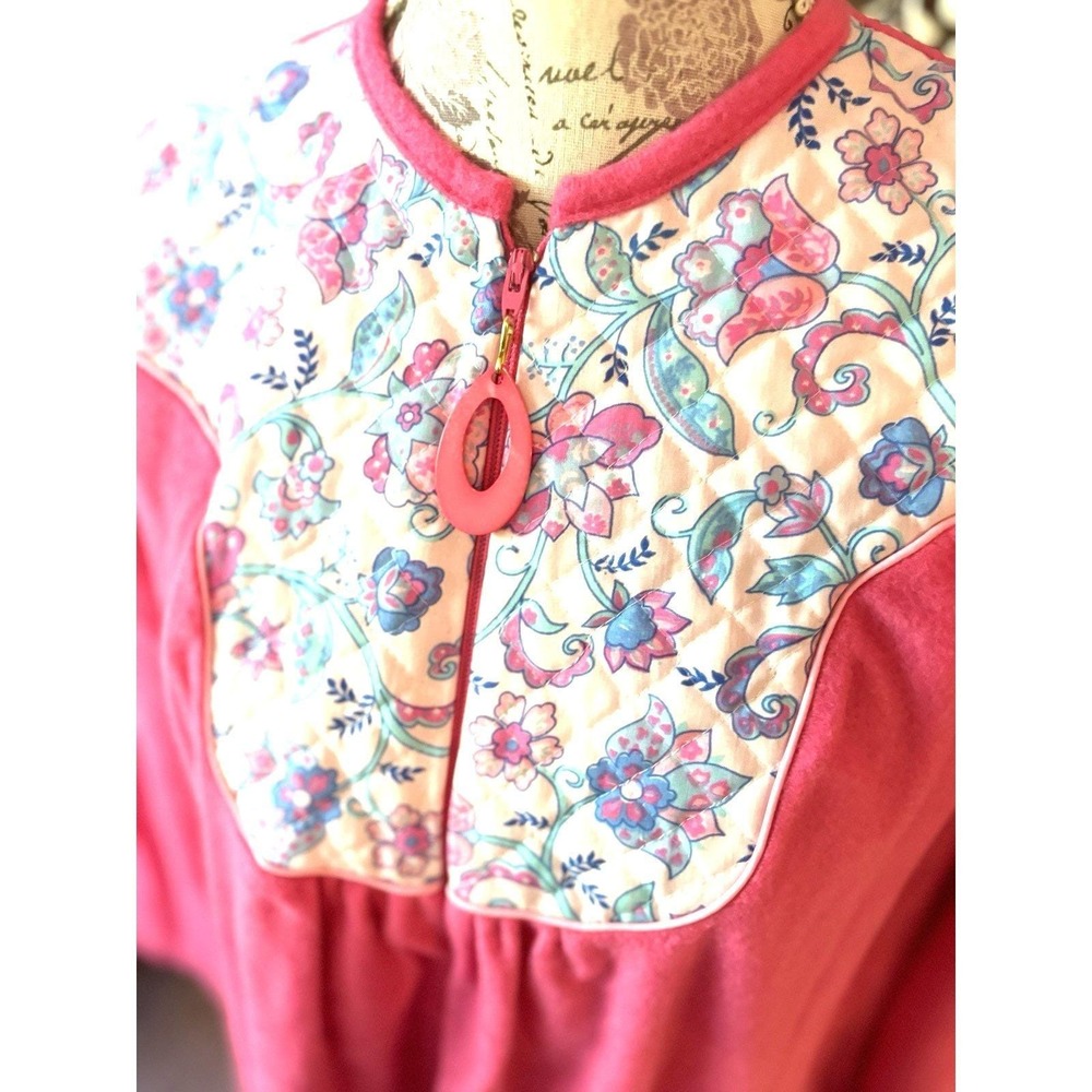 Vintage NWT Velvet Women's M Pink Long winter Nightgown Prairie cottagecore